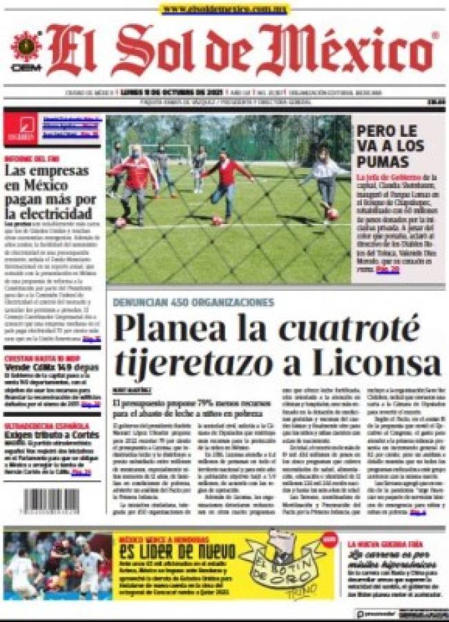 'Goleó fácil a Honduras': Las portadas de los diarios de México tras golear a la 'H' en el Azteca