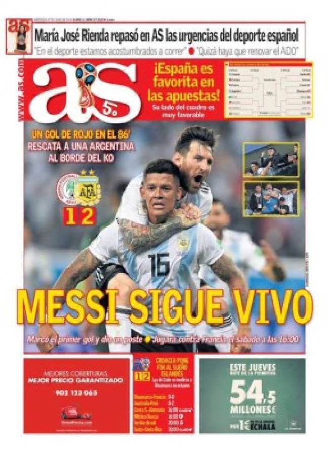 Tremendas portadas: El mundo se rinde ante Messi y a la clasificación de Argentina a octavos del Mundial
