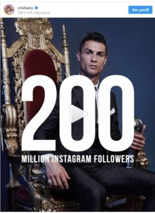 Los más seguidos: Cristiano Ronaldo, la primera persona en llegar a 200 millones en Instagram