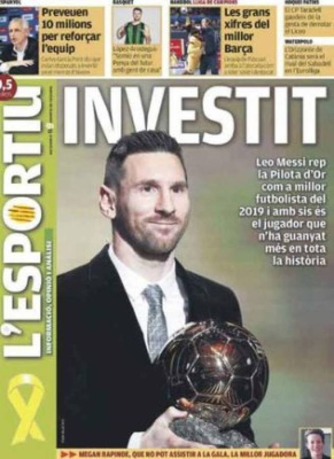 La prensa mundial se rinde ante Messi tras ganar su sexto Balón de Oro