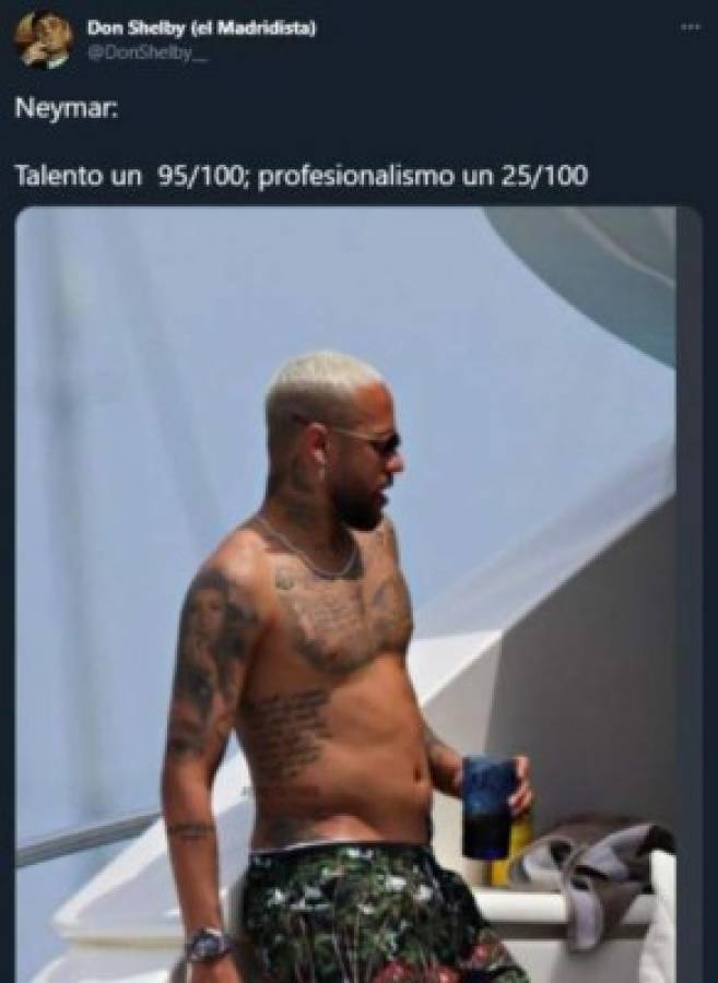 Neymar es víctima de los memes por la nueva 'panza' que desarrolló durante sus vacaciones