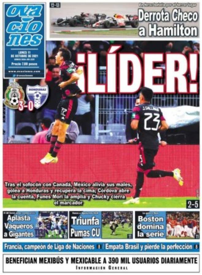 'Goleó fácil a Honduras': Las portadas de los diarios de México tras golear a la 'H' en el Azteca