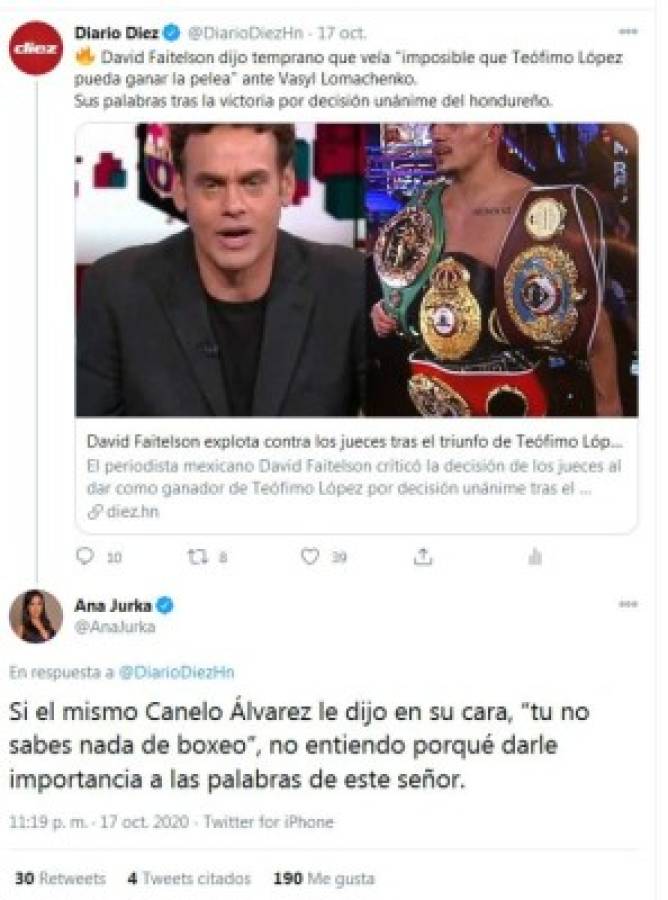 Así es Ana Jurka, la periodista hondureña que puso en su lugar a Faitelson tras el gane de Teófimo López