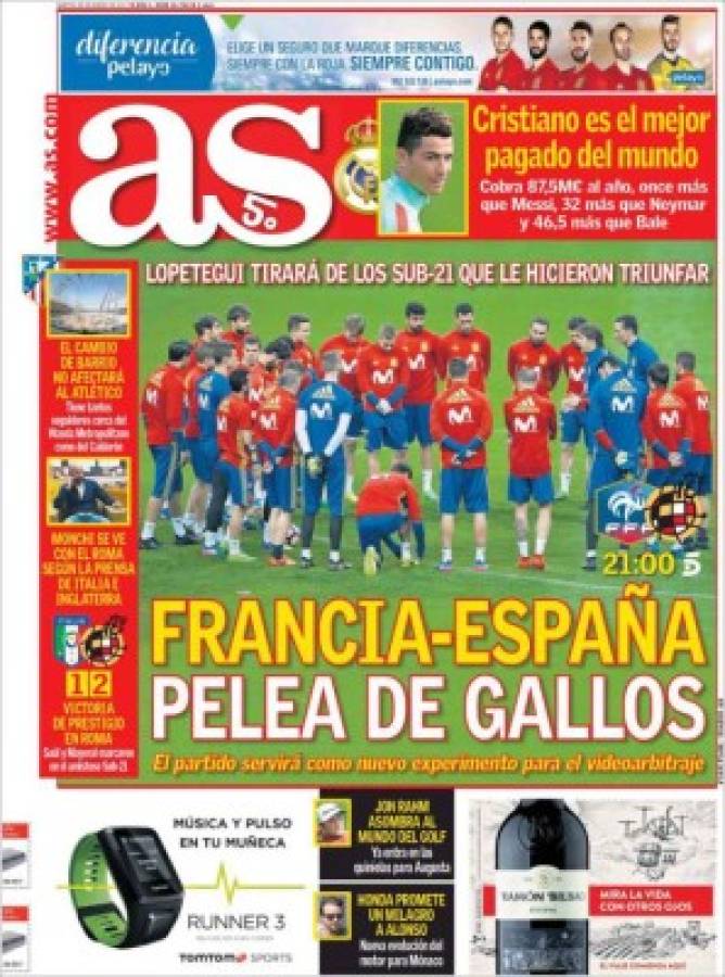 Diarios deportivos internacionales ya 'calientan' las eliminatorias con sus portadas