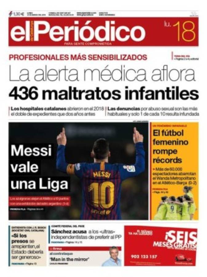 Las portada se rinden a Lionel Messi tras el hattrick contra el Betis en La Liga