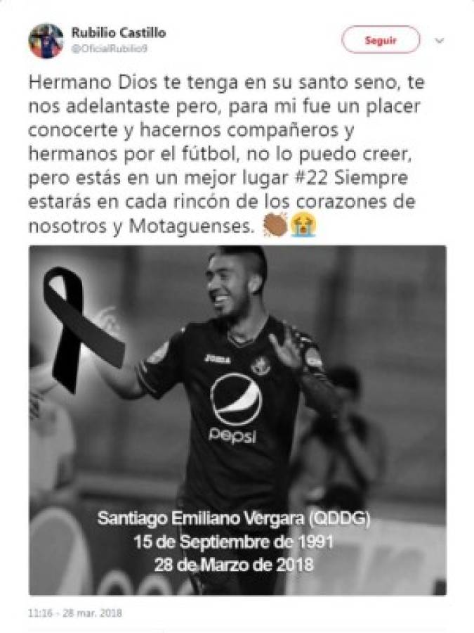 Así despiden jugadores, celebridades y medios de Santiago Vergara