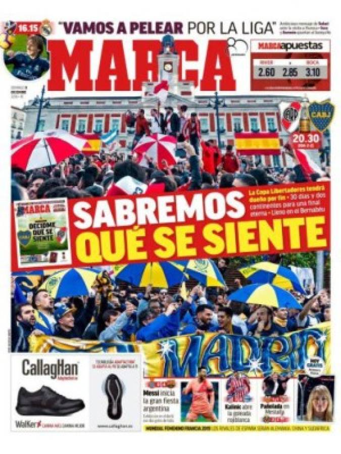 ¡Superfinal! River y Boca se roban las portadas de los periódicos más importantes del mundo