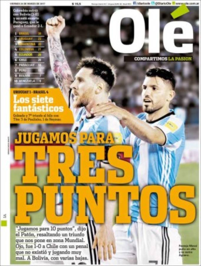 Portadas de hoy: Argentina se rinde a Messi y Honduras a ''TRUMPear'' a EUA