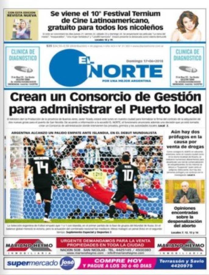 Portadas: Destrozan a la Argentina de Messi por su debut ante Islandia