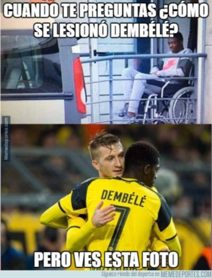 Los memes del Barcelona-Dortmund donde destrozan a Dembelé por su nueva lesión