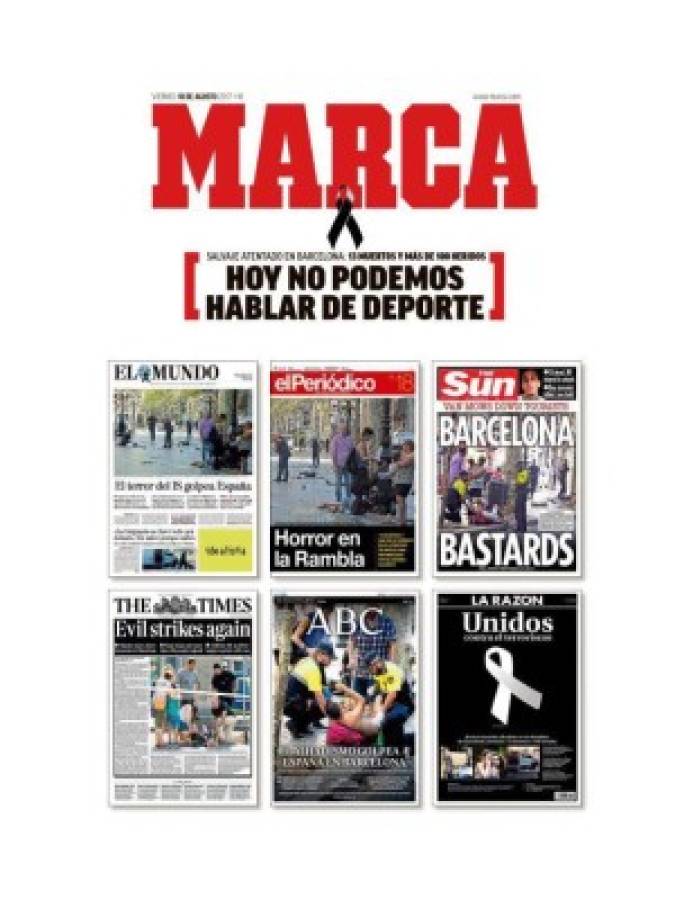 Las impactantes portadas en el mundo tras atentado en Barcelona