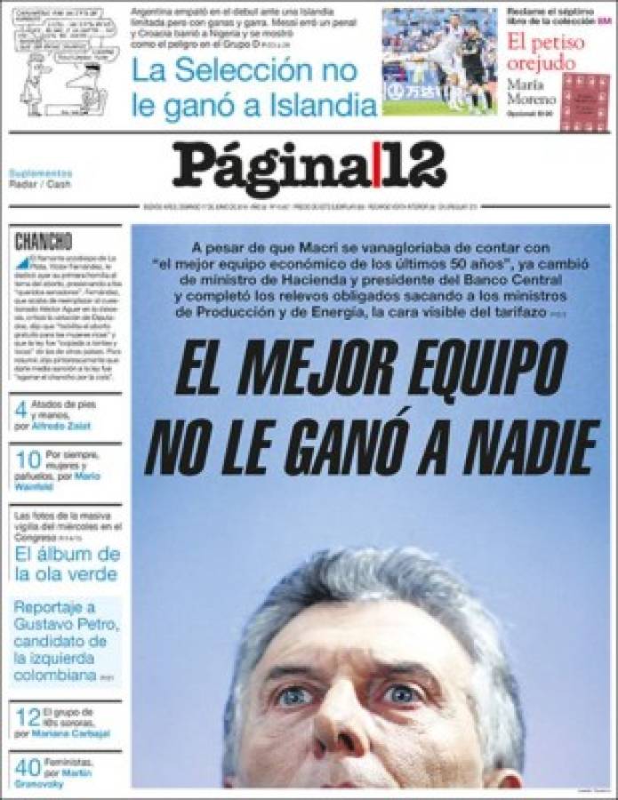 Portadas: Destrozan a la Argentina de Messi por su debut ante Islandia