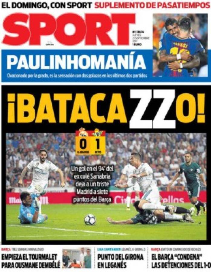 Locura: Así amanecieron las portadas tras la dura derrota del Real Madrid frente al Betis