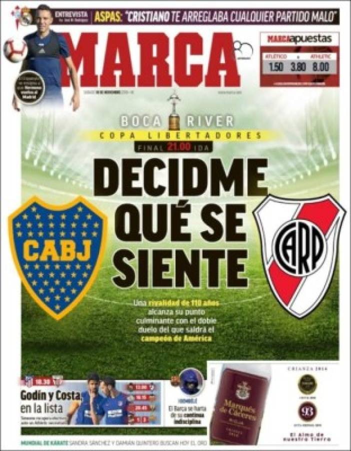 PORTADAS: El clásico Boca-River se robó los titulares del mundo