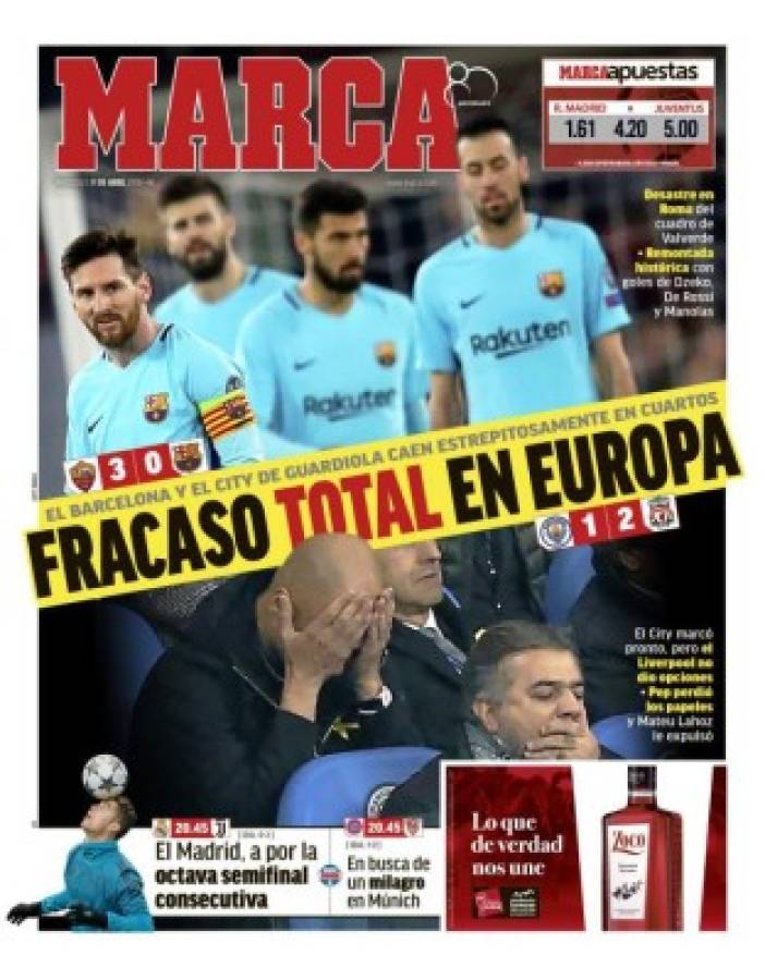 Las portadas por el mundo sobre el Barça: 'Fracaso sin excusas'