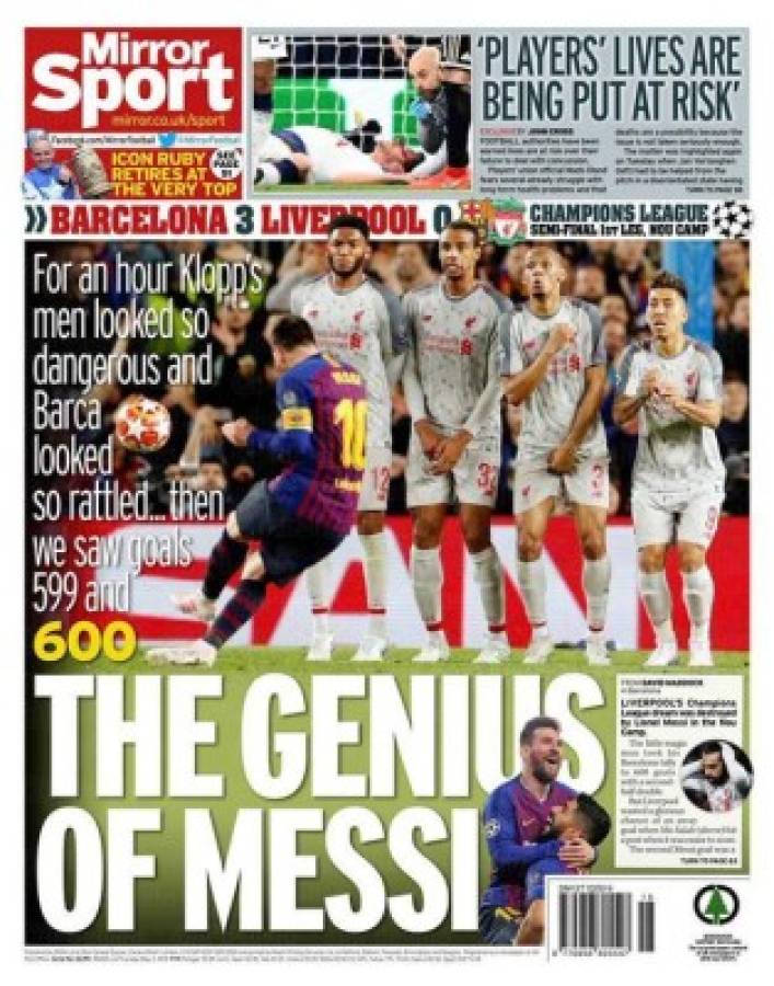 Messi se roba las portada del mundo tras su exhibición contra el Liverpool en Champions