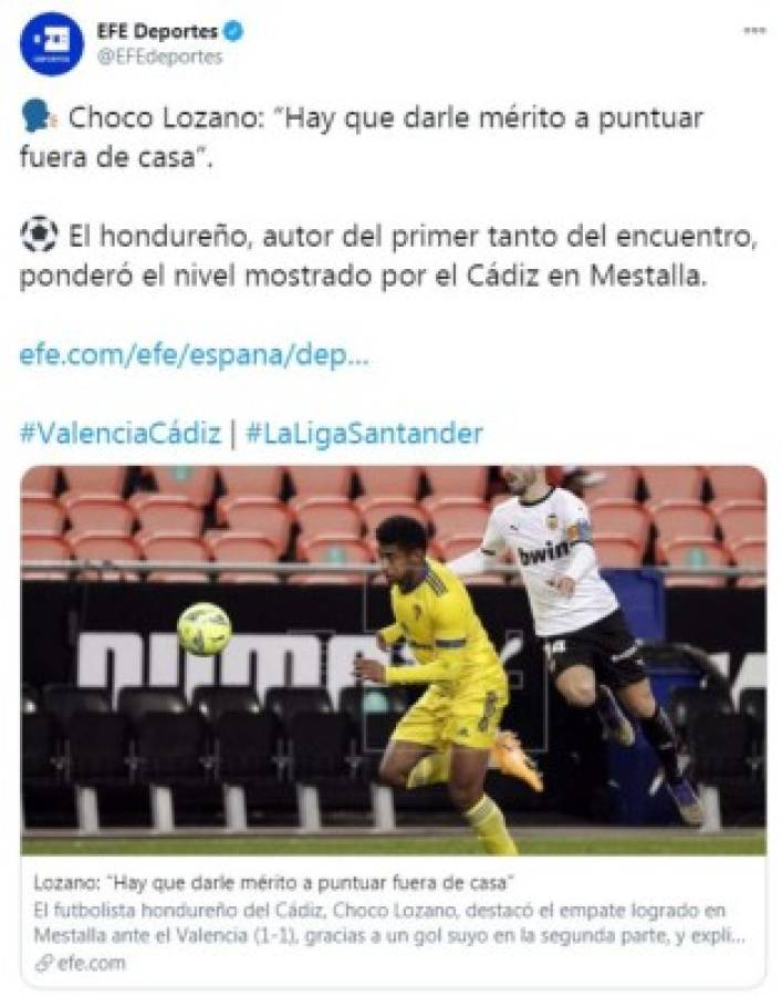 'Brutal chilena del Choco Lozano”: Lo que dice la prensa en España tras el gol del catracho