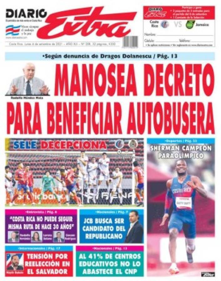 'Punto amargo', 'Poca magia', 'Panamá ilusiona', 'decepción tica': las portadas de los diarios en Concacaf