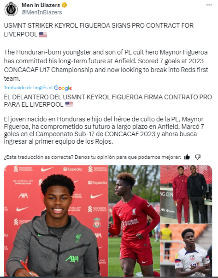 Lo que dicen los medios del fichaje de Keyrol Figueroa por el Liverpool: “Próxima estrella de la Premier League”