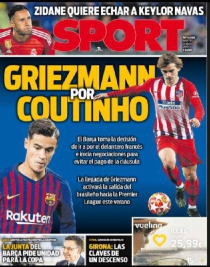 Griezmann se roba las portadas tras anunciar su salida del Atlético de Madrid