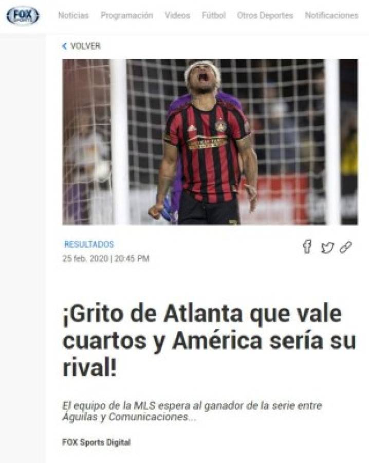 Lo que dice la prensa internacional sobre el 3-0 de Atlanta United ante Motagua