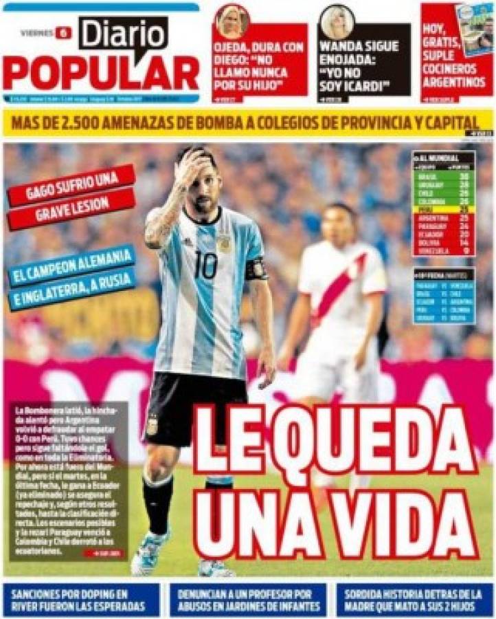 A Messi no lo perdonan; las tremendas portadas del viernes por el mundo
