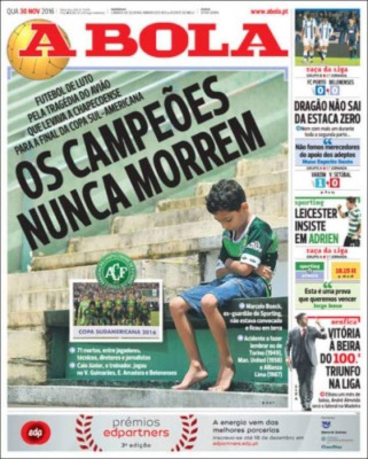 PORTADAS: ¡El mundo llora la tragedia aérea del Chapecoense!