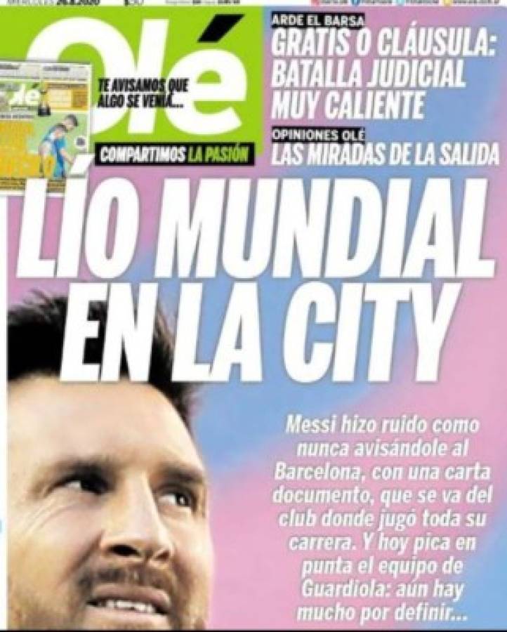 'Lío Mundial en la City': Messi causa revuelo en las portadas de los medios tras pedir su salida del Barça