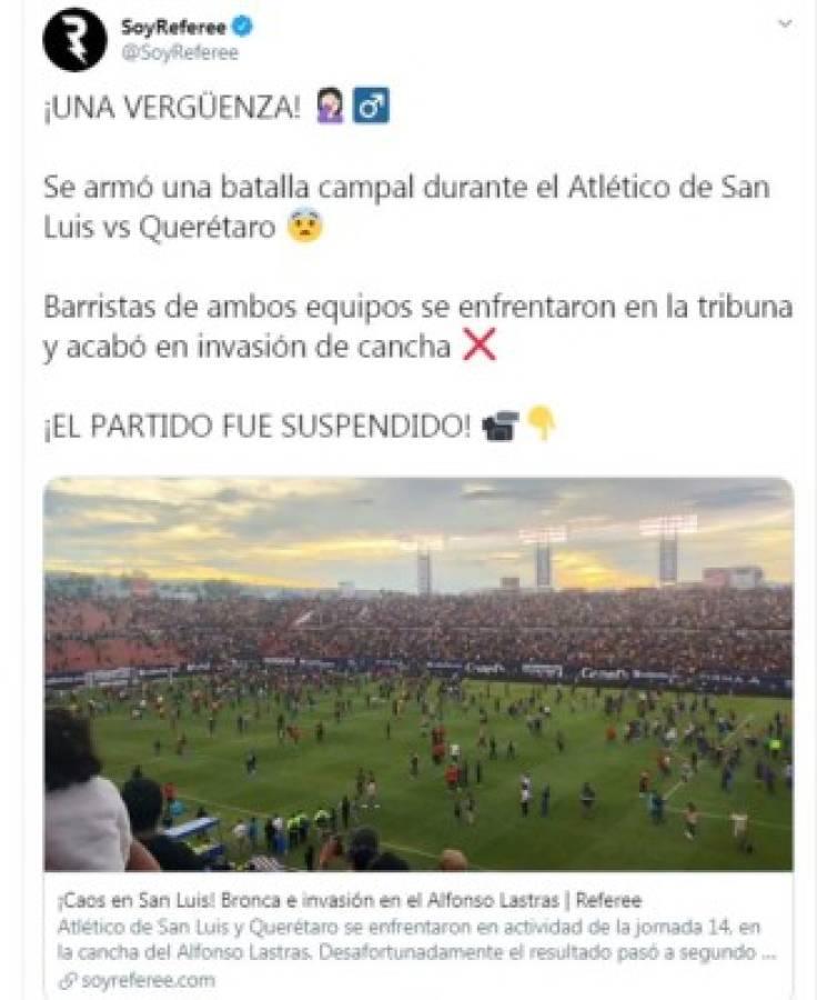 Salvajismo, terror, vergüenza: La reacción de la prensa mundial tras el San Luis-Querétaro de la Liga MX