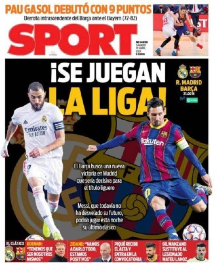 '¿Su último Clásico?': Messi se roba las portadas Real Madrid-Barcelona de la liga española