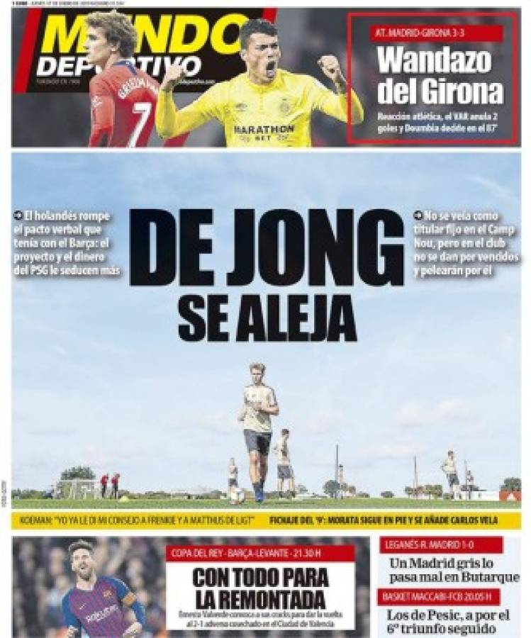 Portadas: Así titularon los diarios el batacazo del Girona del Choco Lozano ante el Atlético de Madrid