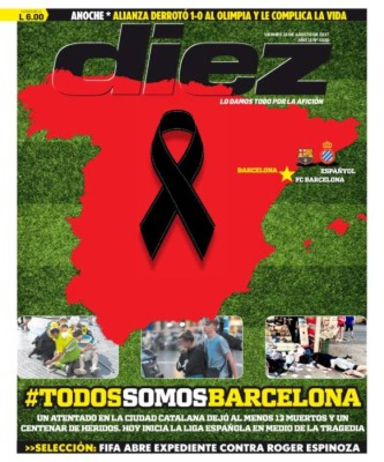 Las impactantes portadas en el mundo tras atentado en Barcelona