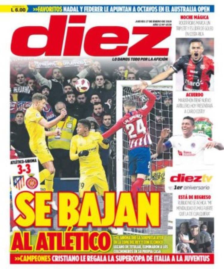 Portadas: Así titularon los diarios el batacazo del Girona del Choco Lozano ante el Atlético de Madrid