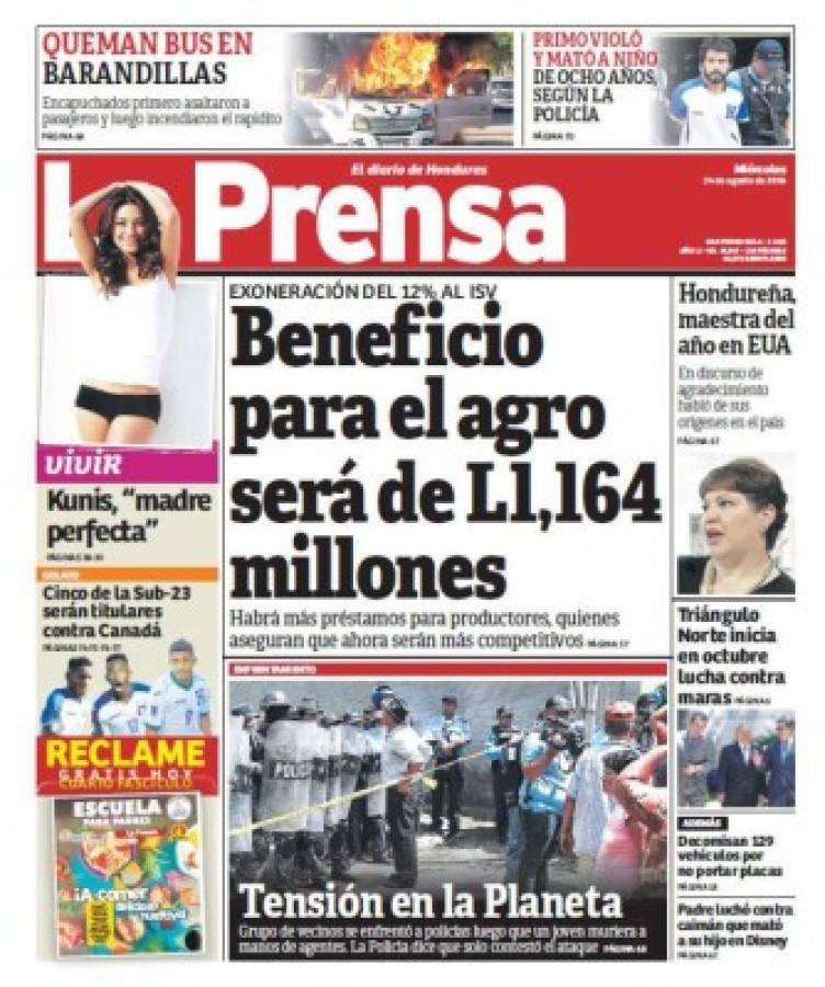 Los titulares de los periódicos de España y el mundo de este miércoles 24 de agosto