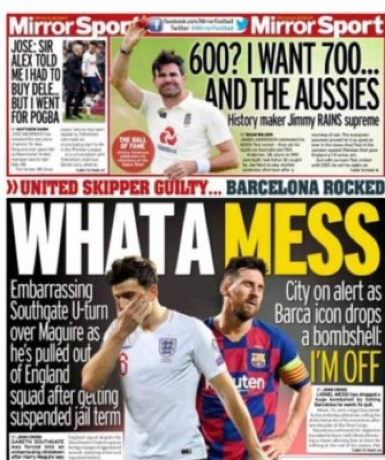 'Lío Mundial en la City': Messi causa revuelo en las portadas de los medios tras pedir su salida del Barça