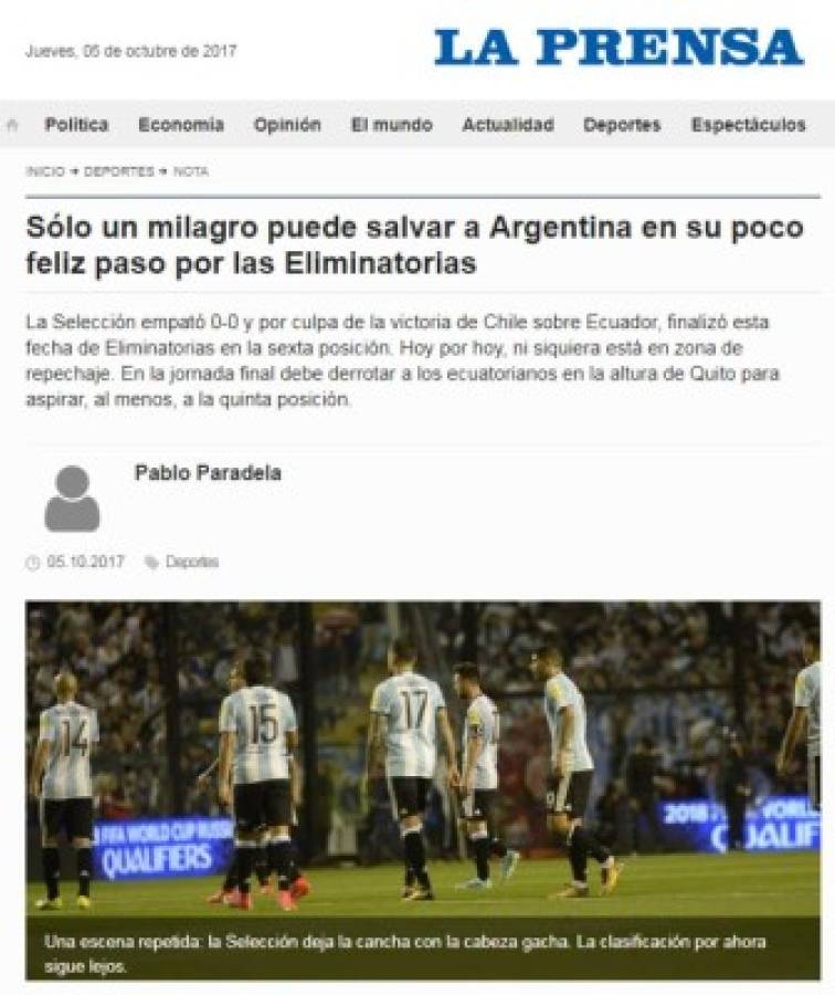 IMPERDIBLES: Las duras portadas a la Selección Argentina tras el empate ante Perú