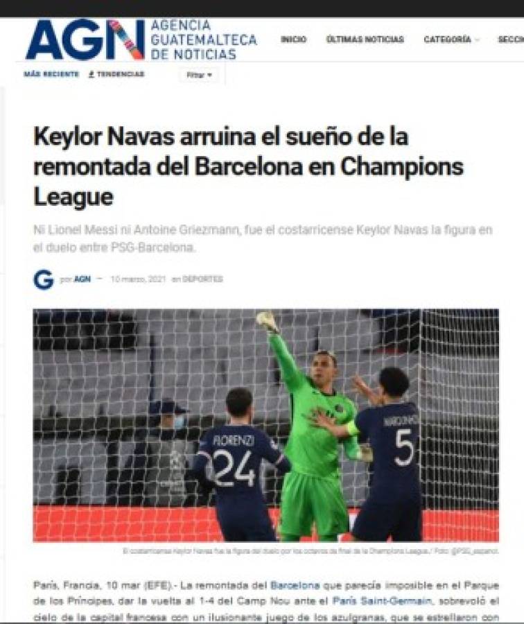 'Gigante y Mejor de la Historia de Concacaf': Lo que dice la prensa de Keylor Navas tras pararle penal a Messi