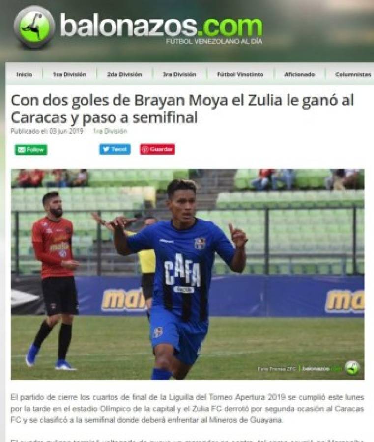Así resaltan los medios de Venezuela el buen momento de Bryan Moya