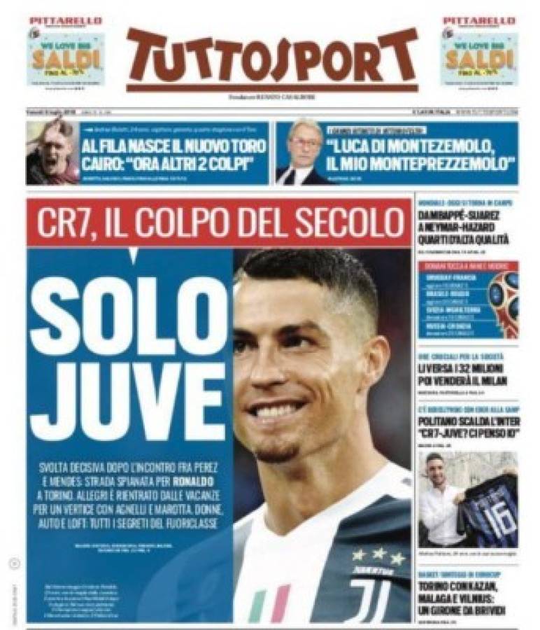 Medios españoles despiden a CR7 y los italianos le dan la bienvenida