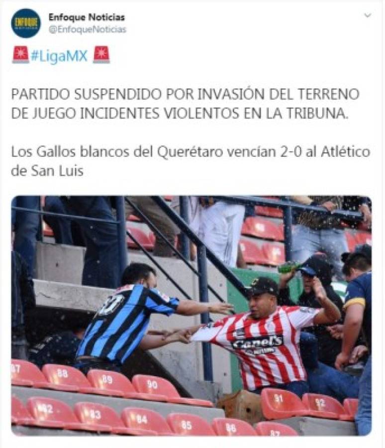 Salvajismo, terror, vergüenza: La reacción de la prensa mundial tras el San Luis-Querétaro de la Liga MX