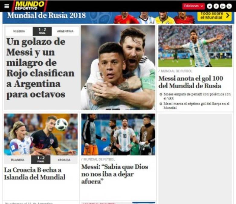 Milagro mundial y al Rojo vivo: Titulares de la prensa tras clasificación de Argentina