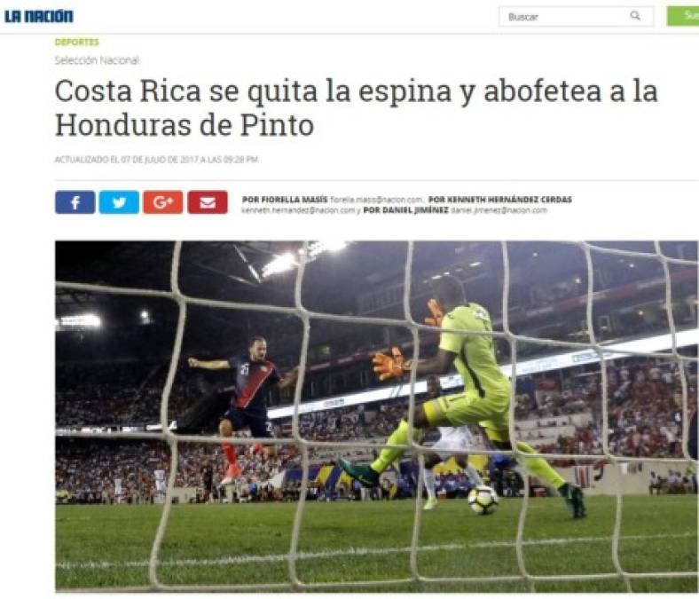 Así reaccionan los medios de Costa Rica luego del triunfo ante Honduras