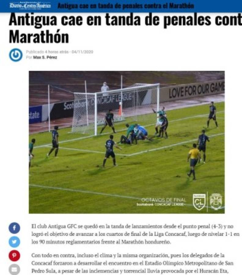 'El verdadero monstruo verde': La prensa internacional tras el sufrido triunfo de Marathón en Liga Concacaf