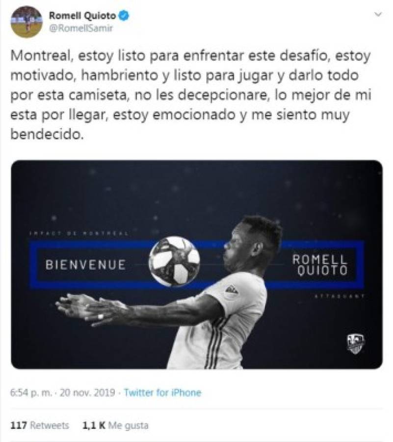 Romell Quioto será el segundo jugador de mayor valor en el Montreal Impact