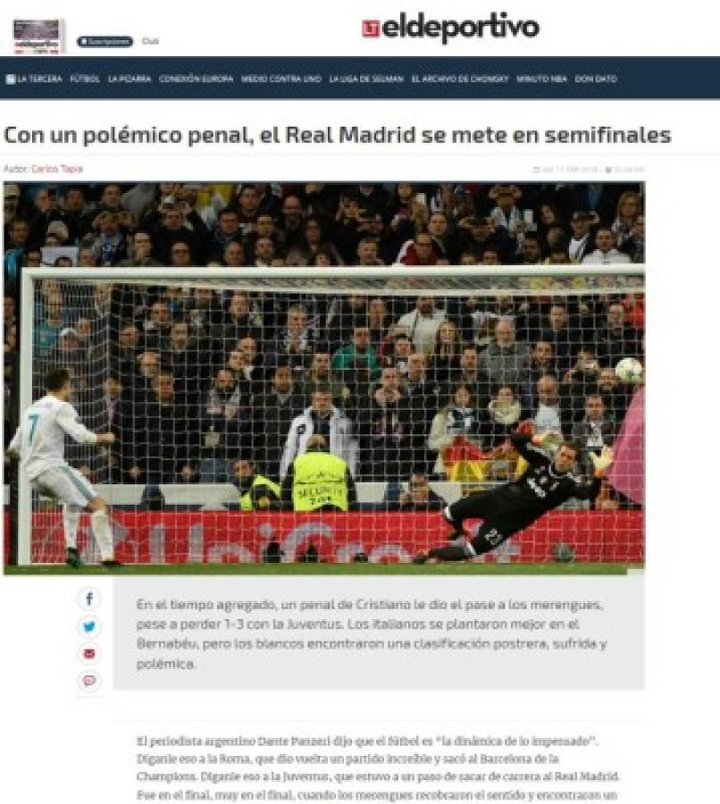 Prensa Mundial: 'Escándalo en el Bernabéu' y 'robo histórico'