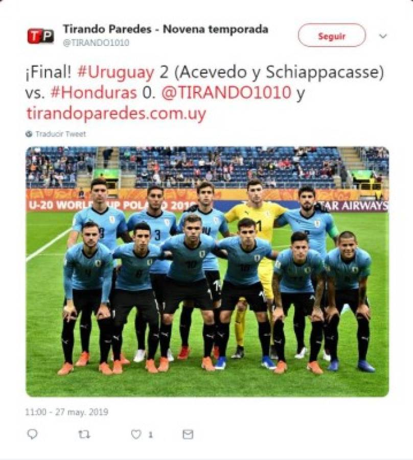 Lo que dicen los medios internacionales tras la derrota de Honduras ante Uruguay en Polonia 2019