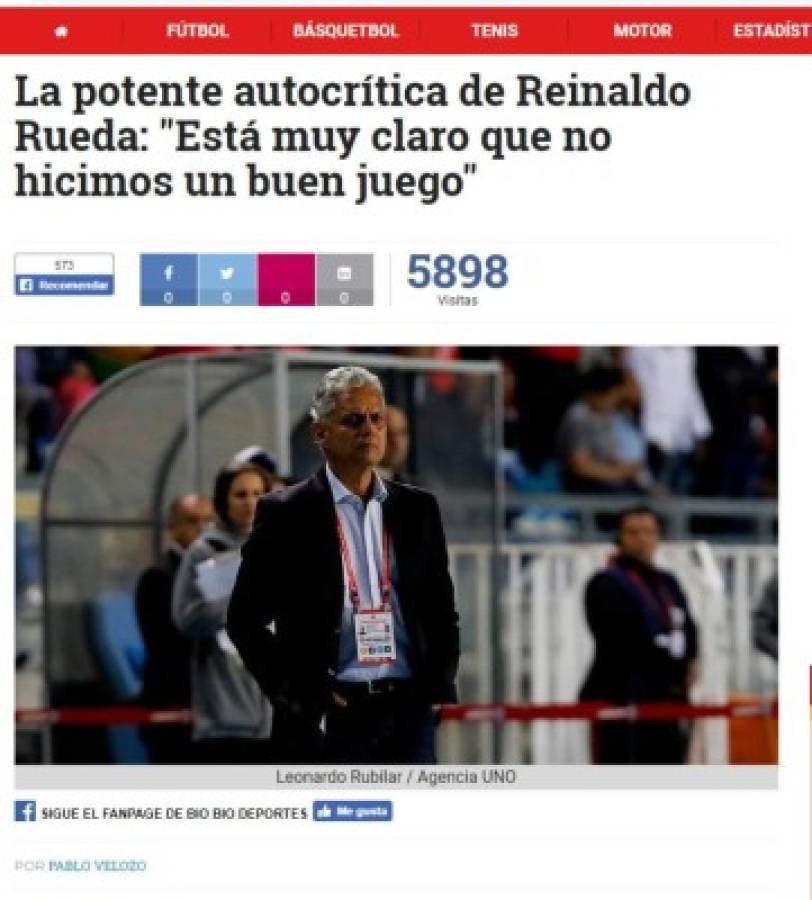 ¡FURIA! Prensa chilena pide la cabeza de Rueda y hablan de 'vergüenza'