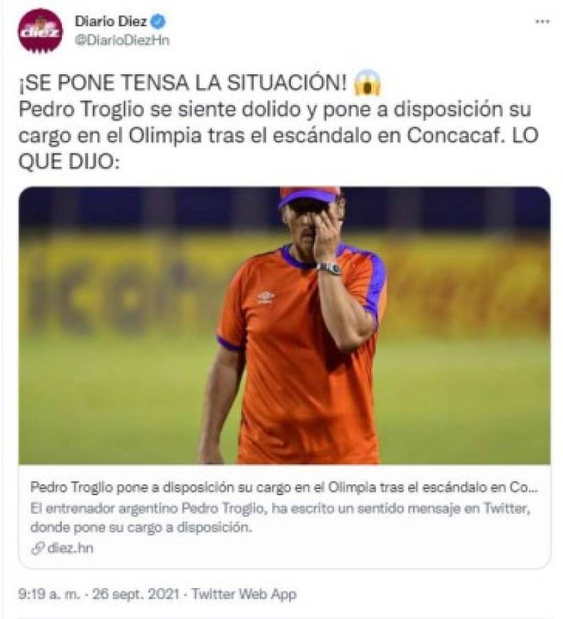 'Manchado por un escándalo': así reaccionó la prensa tras la disposición de renuncia de Pedro Troglio del Olimpia