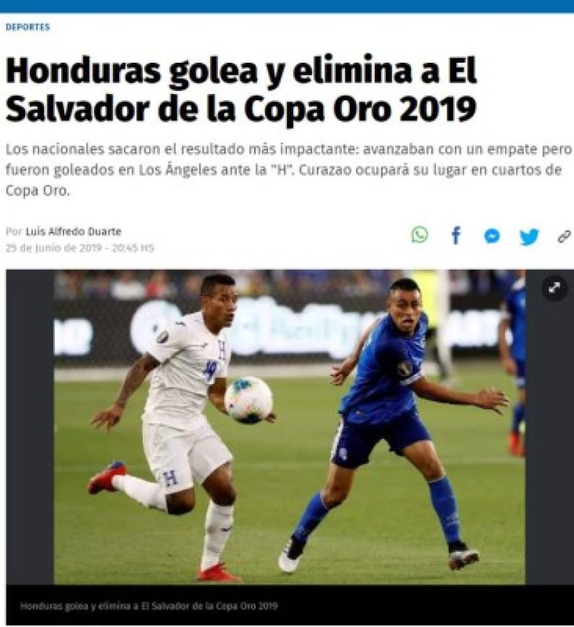 ¡Paliza! La prensa internacional y sus titulares tras la goleada de Honduras a El Salvador  