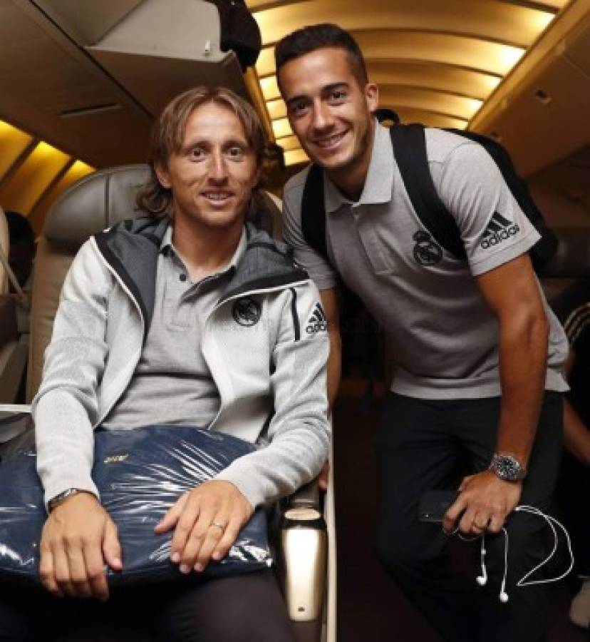 La selfie de Florentino, el abrazo de Hazard y el gesto de Sergio Ramos: Así viajó el Real Madrid a Houston